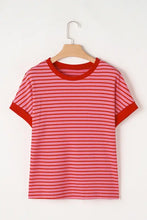 Pink and Red Striped Women’s T Shirt Woman T Shirts