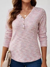 Pink and White Long Sleeve Cotton Button Up Shirt for Women