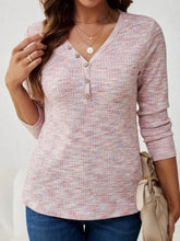 Pink and White Long Sleeve Cotton Button Up Shirt for Women