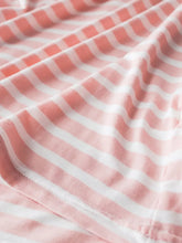 Pink and White Striped Nursing Top with Moderate Stretch