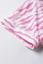 Pink and white zebra stripe womens polyester shirt towel