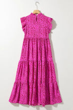 Pink Animal Print Tiered Maxi Dress
