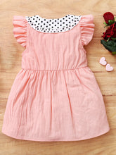 Pink Baby Dress with Polka Dot Collar and Bow
