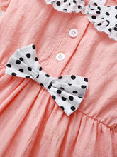 Pink Baby Dress with Polka Dot Collar and Bow