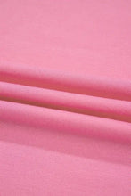 Pink Braided Cap Sleeve Crew Neck Top for Women Woman T Shirts