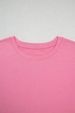 Pink Braided Cap Sleeve Crew Neck Top for Women Woman T Shirts