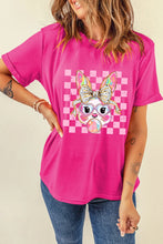 Pink Bunny Graphic T-Shirt for Women Hot Pink