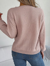 Pink Cable Knit Long Sleeve Sweater Pullover