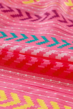 Pink Chevron Stripe Maxi Dress in Polyester Casual Dresses