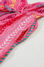 Pink Chevron Stripe Maxi Dress in Polyester Casual Dresses