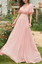 Pink Chiffon Maxi Evening Dress