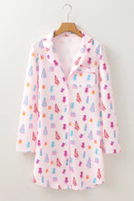 Pink Christmas Nightgown with Pockets and Slightly Stretchy Material