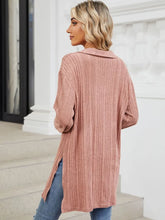 Pink Collared Long Sleeve Knit Tunic for Women