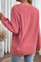 Oversized dusty rose ribbed knit merry Christmas round neck sweater with long sleeves
