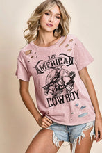 Pink Cotton Slub Cowboy Graphic T-Shirt for Women BLUSH PINK