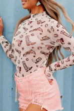 Pink cowboy bodysuit and shorts set in basic style for women