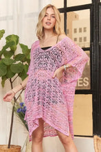 Pink Crochet Cover Up Tunic Top for Swimwear and Beachwear Swimwear Cover-Ups
