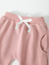 Baby pink sweatpants with elastic waistband in Daddy’s Girl pants set
