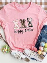 Pink Easter Bunny Short Sleeve T-Shirt for Women Blush Pink Woman T Shirts