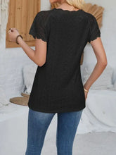 Pink Eyelet Top with Lace Sleeves Woman T Shirts