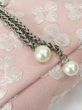 Pink Floral Bucket Bag with Chain Strap and Pearl Detail Shoulder Bags