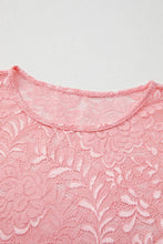 Pink Floral Lace Long Sleeve Top for Women