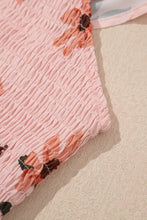 Pink Floral Smocked Maxi Dress Polyester Machine Washable Casual Dresses