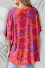 Pink Floral Print Oversized Top for Women