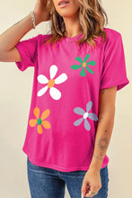 Pink Floral Print Womens T-Shirt