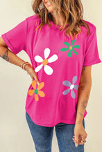 Pink Floral Print Womens T-Shirt