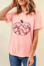 Pink Floral Pumpkin T-Shirt for Women
