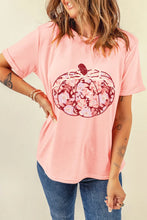 Pink Floral Pumpkin T-Shirt for Women