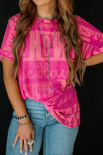 Pink Graphic Print T-Shirt with Silver Necklace for Women