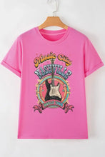 Pink Guitar Graphic T-Shirt for Women Woman T Shirts