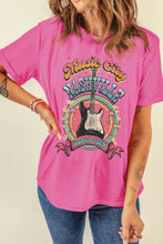 Pink Guitar Graphic T-Shirt for Women