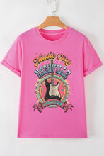 Pink Guitar Graphic T-Shirt for Women