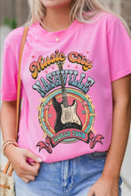 Pink Guitar Graphic T-Shirt for Women