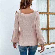 Pink Knit Cold Shoulder Sweater with Long Sleeve Length