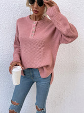 Pink Knit Sweater with Buttons Moderate Stretch 100 Percent Acrylic