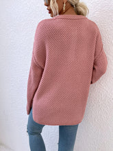 Pink Knit Sweater with Buttons Moderate Stretch 100 Percent Acrylic