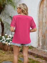 Pink Lace Sleeve Women's Top