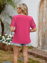Pink Lace Sleeve Women's Top Woman T Shirts