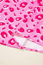 Pink Leopard Print Blouse for Women 100 Percent Polyester Woman T Shirts