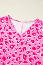 Pink Leopard Print Blouse for Women 100 Percent Polyester Woman T Shirts