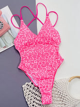 Pink Leopard Print One Piece Swimsuit with Removable Padding