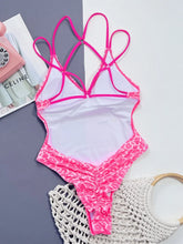 Pink Leopard Print One Piece Swimsuit with Removable Padding