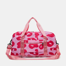 Pink Leopard Print Oxford Cloth Duffel Bag Large Travel Tote Travel Bags