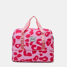 Pink Leopard Print Oxford Cloth Duffel Bag Large Travel Tote Travel Bags