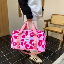 Pink Leopard Print Oxford Cloth Duffel Bag Large Travel Tote Hot Pink One Size Travel Bags