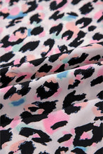 Pink Leopard Print Polyester Blouse for Women